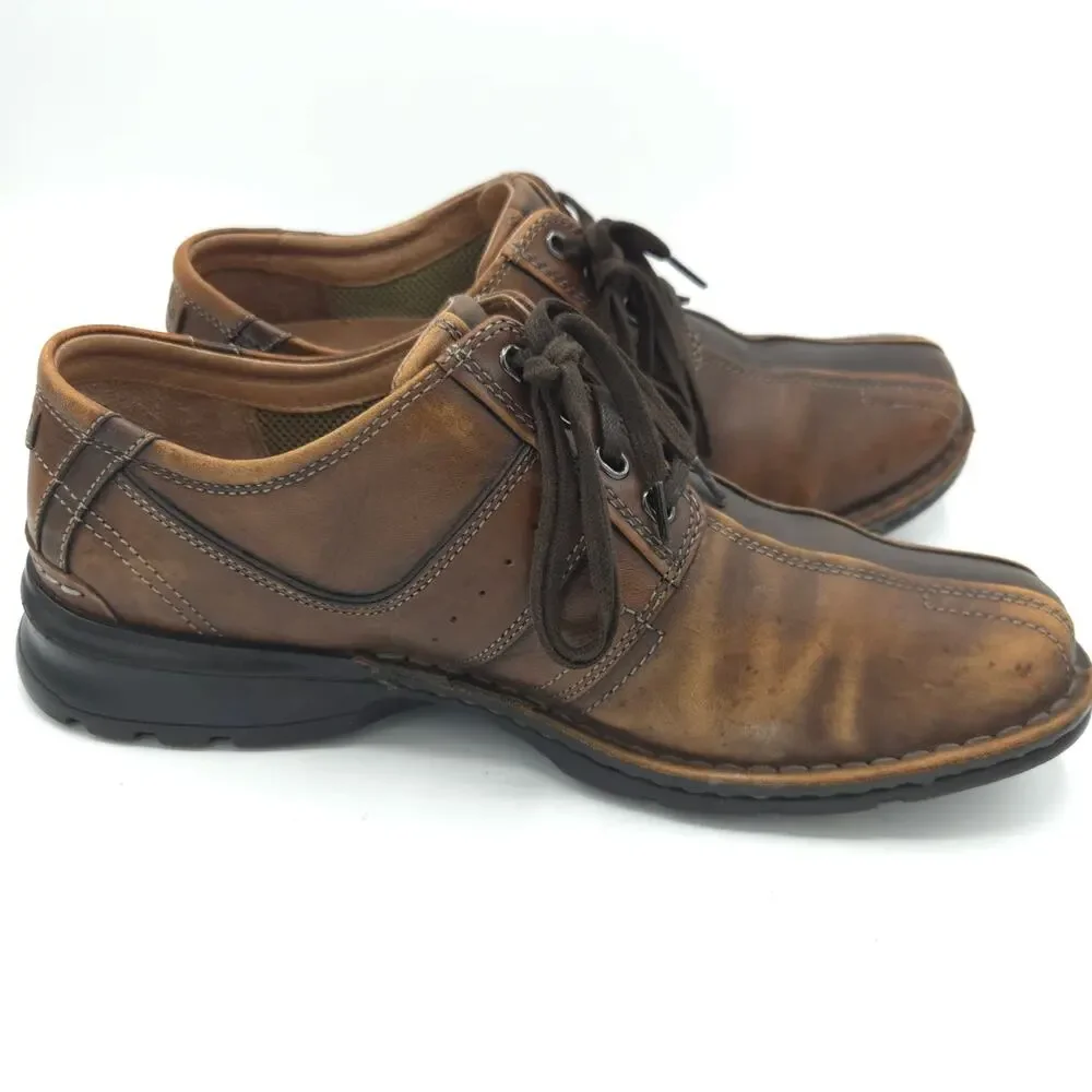 Clarks Touareg Vibe Oxford Men's Size 10.5 Brown Leather Shoes